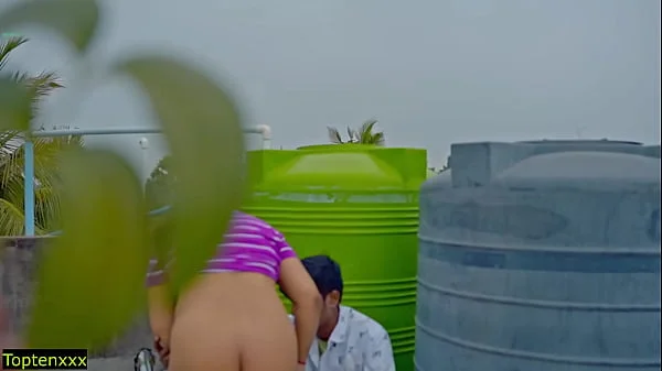 Hindi real Hot Sex at roof! Plz Don't Cum Inside pussy