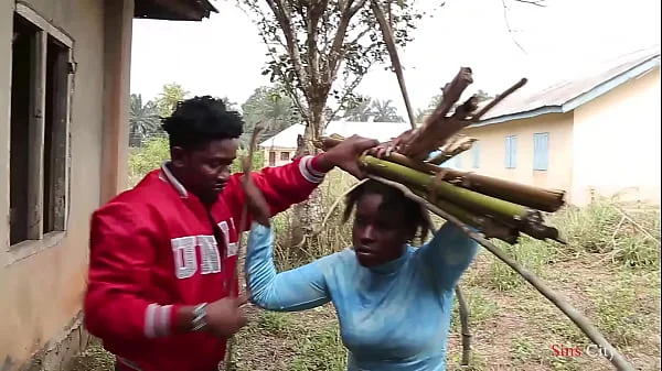 A blind woman went to fetch some firewood in the bush, a village prince came to help her then took her home for a nice fuck